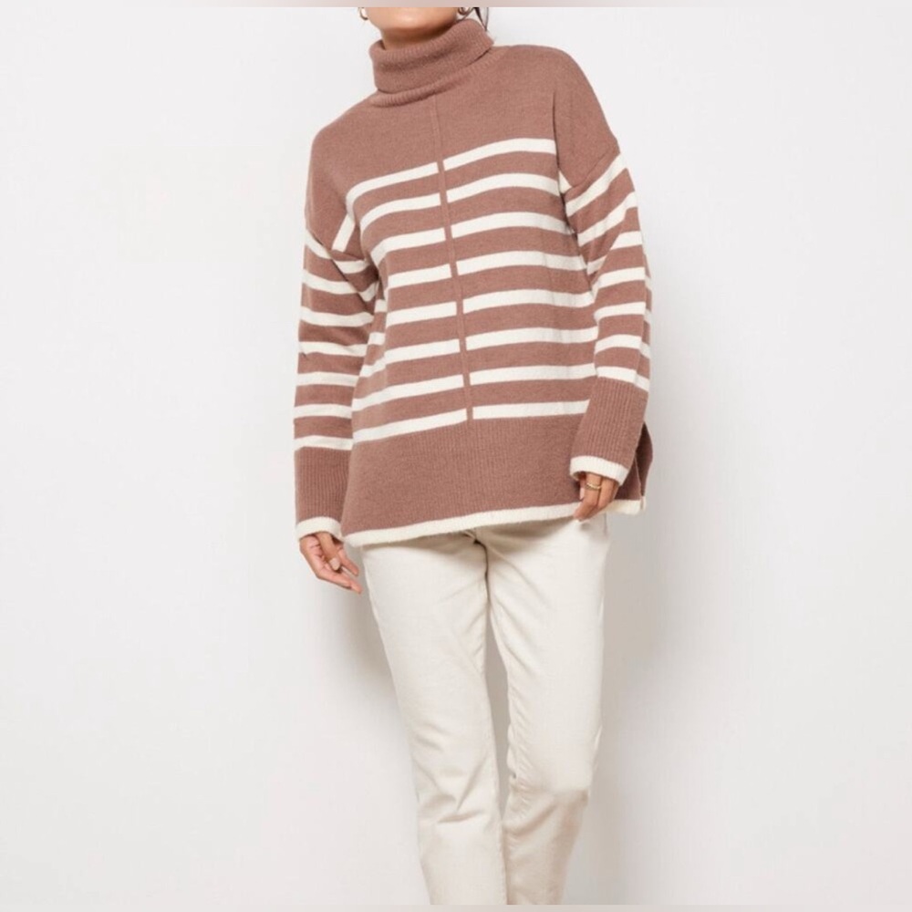 Striped Knit Pullover Sweater